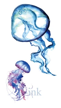 

Waterproof Temporary Tattoo sticker color Jellyfish tatto Water Transfer fake flash tatoo 10.5*6 cm for gril kid woman