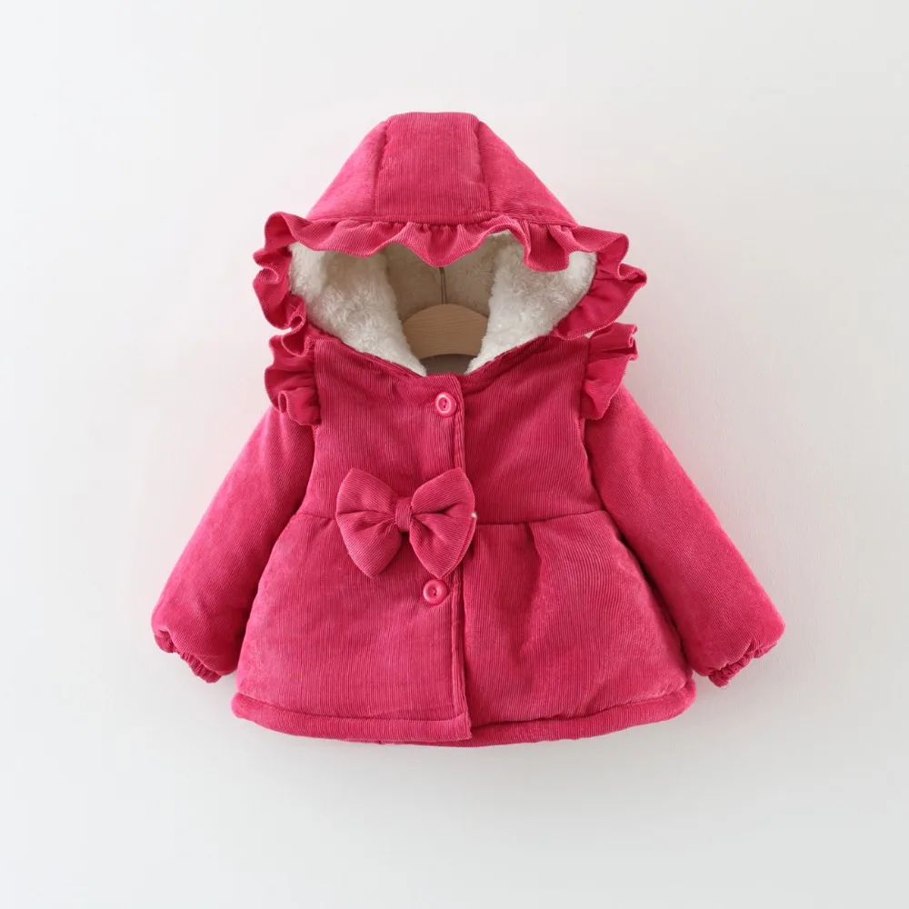 Baby Snow Coat For Girls Winter Warm Jackets Kids Fur Snowsuit Girl Overcoat Cotton-Padded Infant Velvet Thick Hoodies 2 3 years