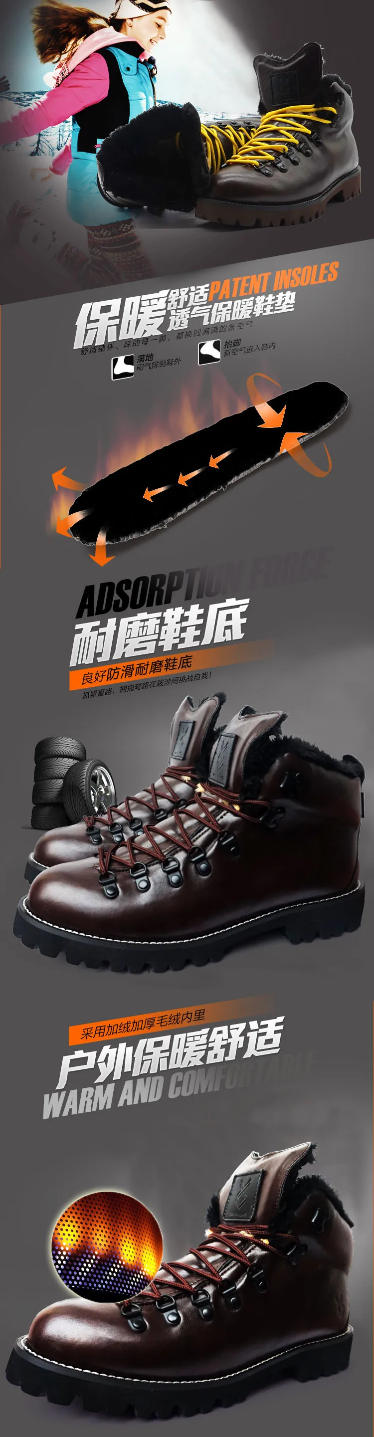 Caddis/ г. Мужские ботинки мужские зимние ботинки для мужчин, толстая плюшевая Водонепроницаемая Нескользящая зимняя обувь, большие размеры 35-48, военные ботинки