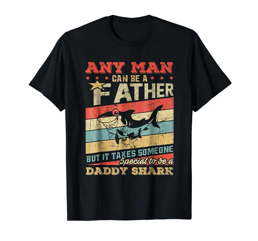 

Daddy Shark Black T Shirt Funny Gift For Dad For Men Unisex New Fashion Tshirt Funny Tops