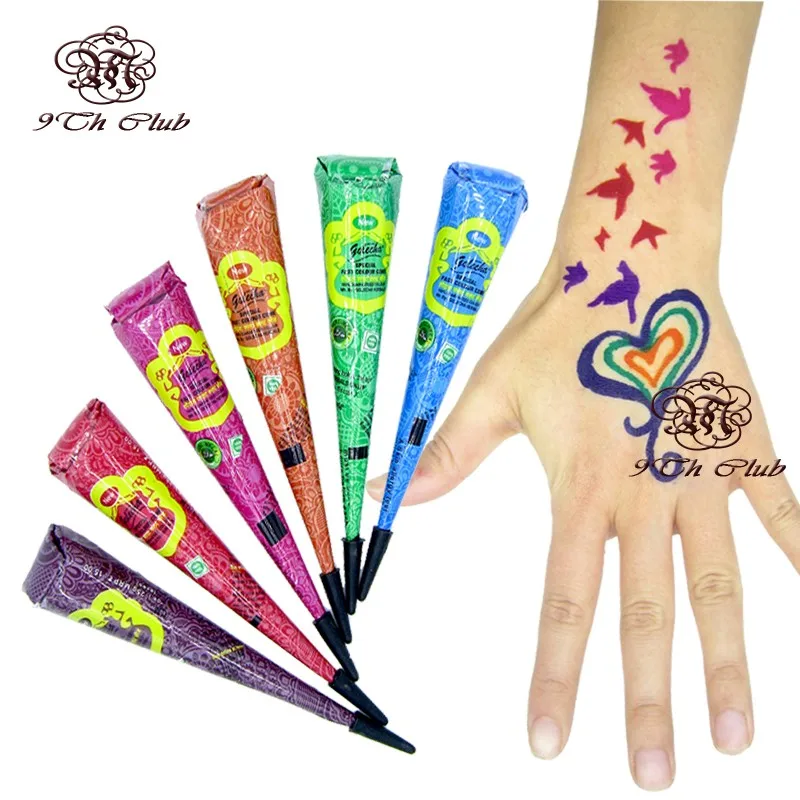 3pcs golecha colored henna tattoo paste cones indian mehndi tatoo 3pcs golecha colored henna tattoo paste cones indian mehndi tatoo