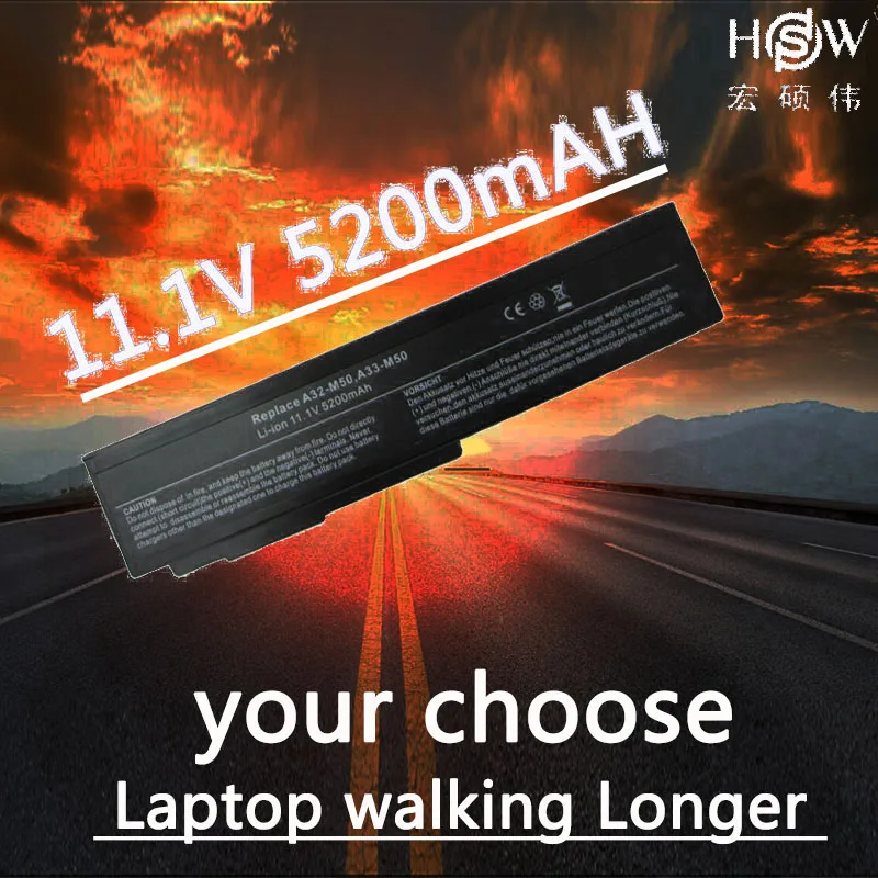 HSW 5200mAh 6 Cells Laptop Battery for Asus M50 M50s M50VM A32-M50 A32-N61 A33-M50 N61J N61Ja N61jq N61jv N61 N53 Bateria Akku HSW 5200mAh 6 Cells Laptop Battery for Asus M50 M50s M50VM A32-M50 A32-N61 A33-M50 N61J N61Ja N61jq N61jv N61 N53 Bateria Akku