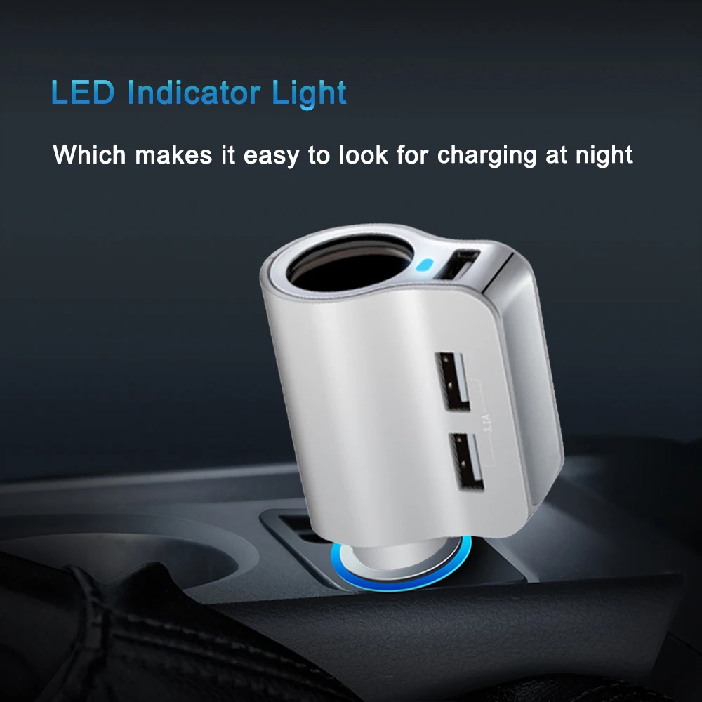 

Universal Auto Car Lighter Charger 5V 3.1A QC3.0 3 USB Cigarette Lighter Adapter Mobile Charger for iphone Samsung Huawei Xiaomi