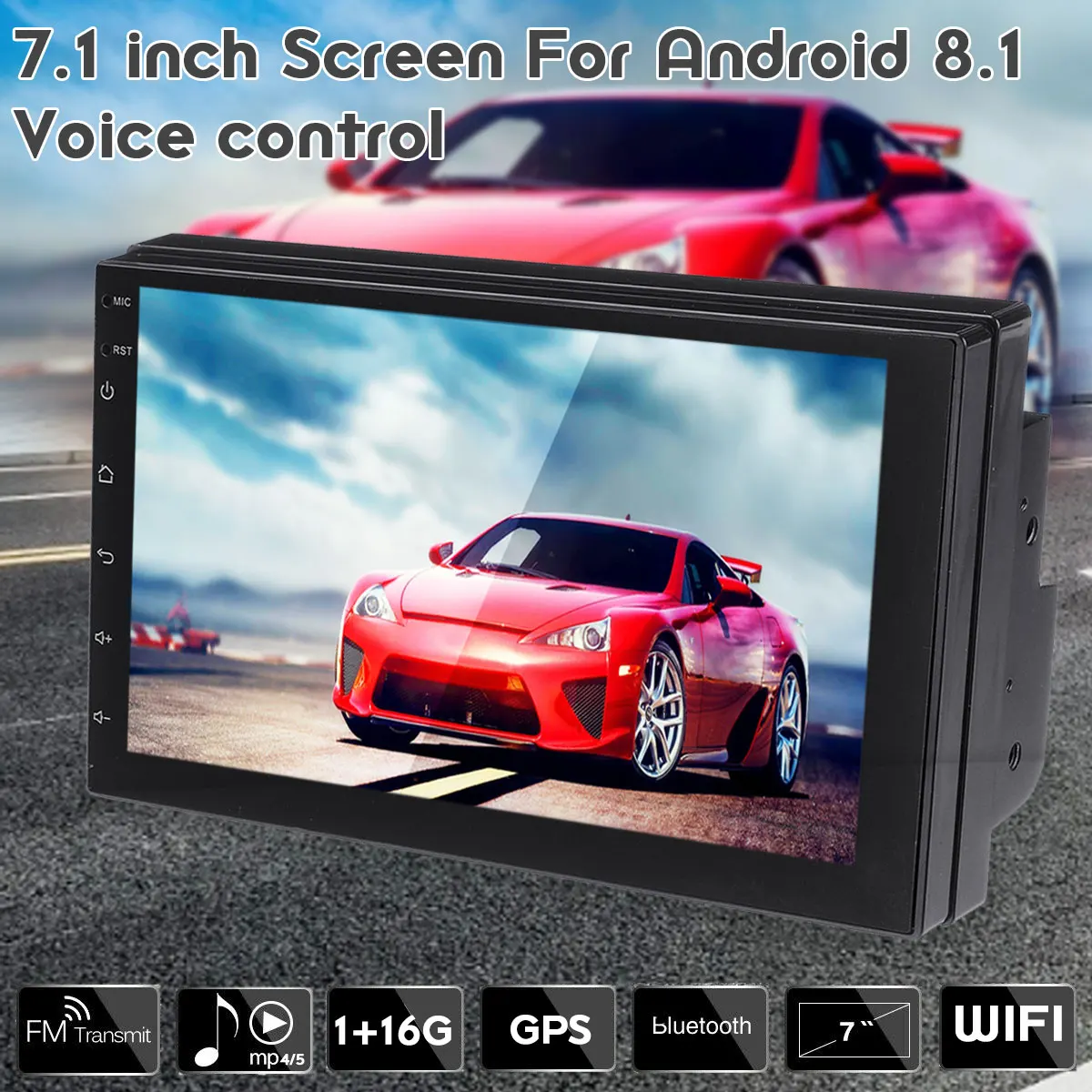 

7'' Android 8.1 2Din 1+16G Car MP4 MP5 Player Stereo Voice control Touchable Video Auto Radio GPS WIFI Car Multimedia Player