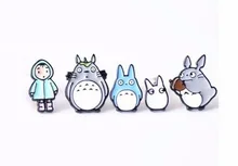 Free Shipping Cartoon Cute Totoro Metal Brooch Pins Button Pins Jeans Bag Decoration Brooches Fashion Jewelry Gift Wholesale