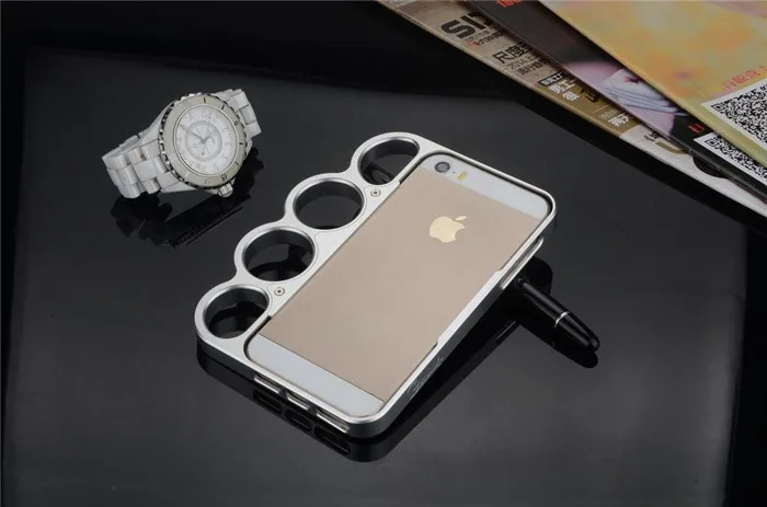 Металлический латунный сустав кольца для самозащиты бампер рамка для IPhone 5 5S SE креативный защитный чехол для Apple 5S