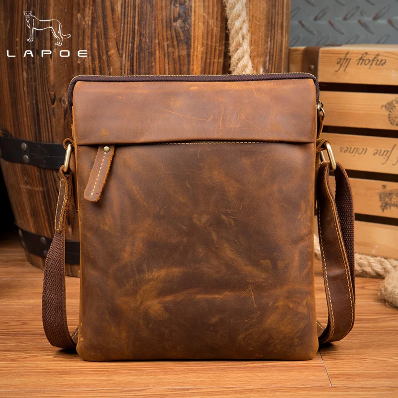 

Handbags Cowhide Genuine Leather Men Bags Vintage Men Shoulder Crossbody Bags Ipaid Messenger Bag Man Leather Men's Travel Bag