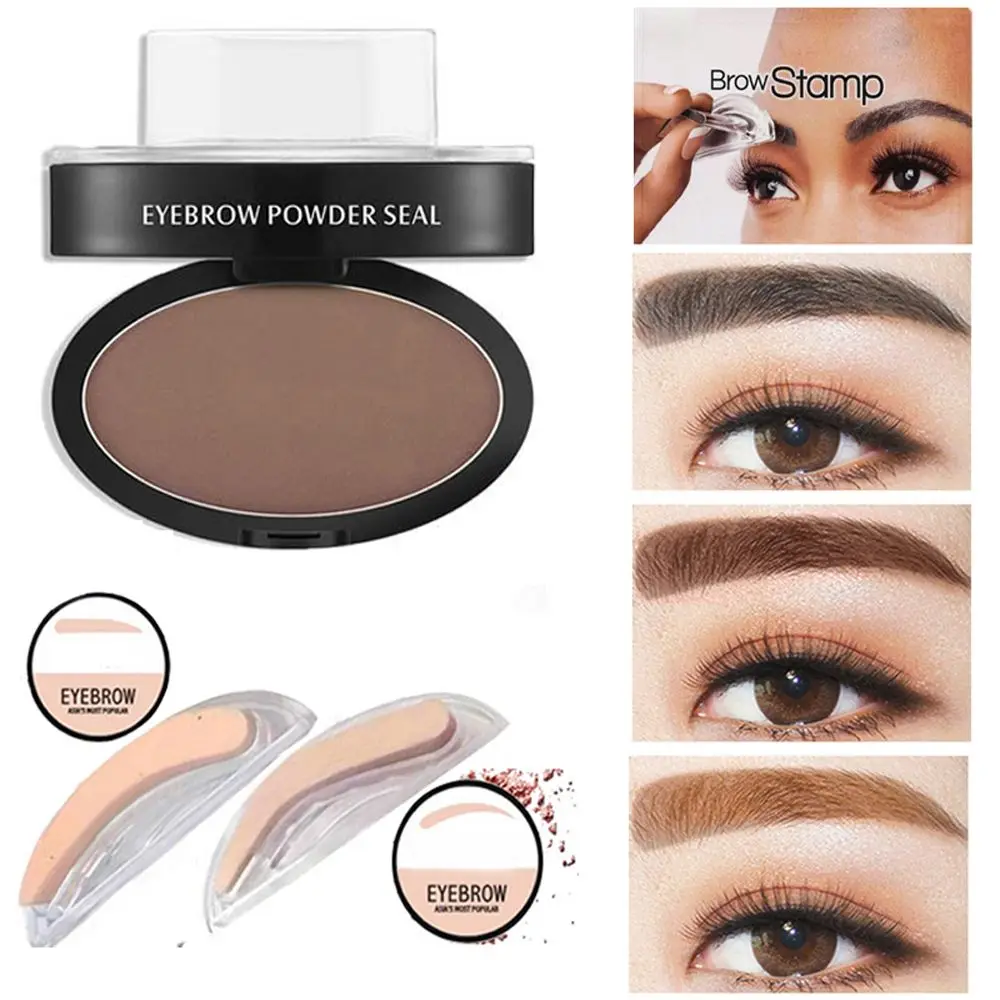 3Pc/set Women Fashion Eyebrow Shadow Definition Makeup Brow Stamp Powder Palette Delicated Natural
