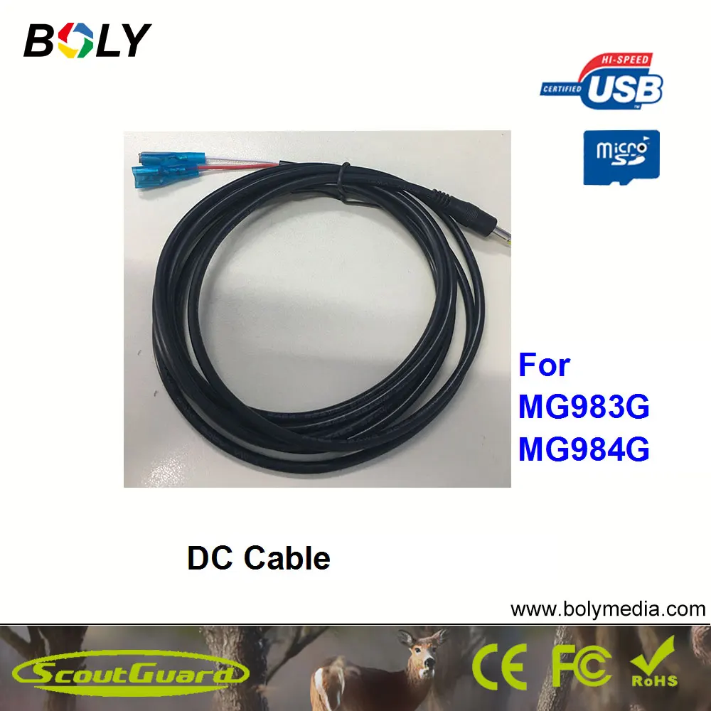 BolyGuard DC Cable for MG983G-12M MG983G-30M MG984G-30M Trail Camera Power Cable for Boly Hunting Camera