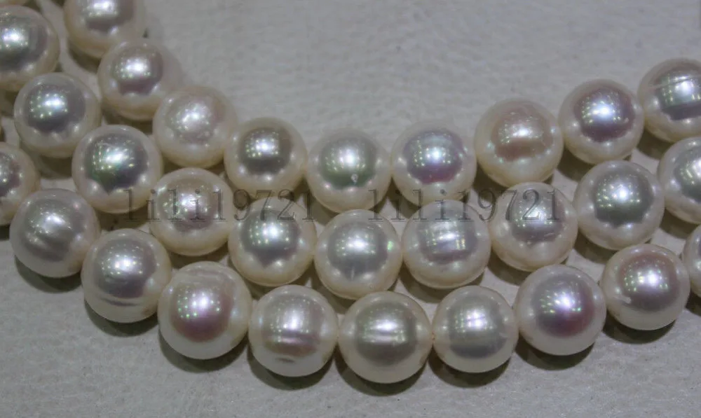 

Free Shipping >>>>>Beautiful 12-13mm white freshwater Cultured pearl Loose Beads 18