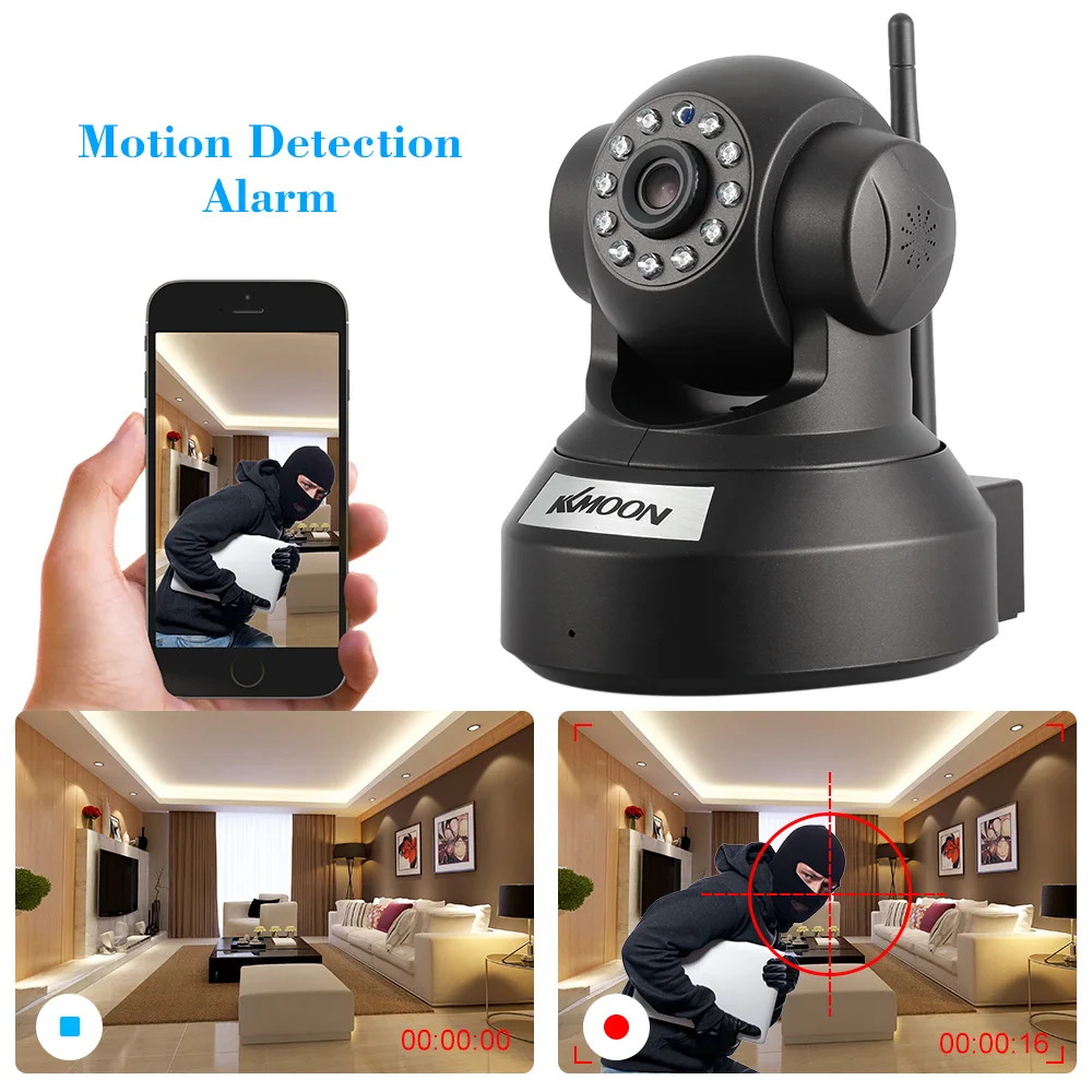 KKMOON HD 720 P Беспроводной Wi-Fi Ip камера H.264 P2P P/T ИК Cut Ночного Видения Камеры Безопасности Сети Ip-камера Поддержка 32 ГБ TF автомобиль Ip-камера