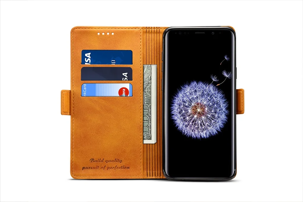 Чехол-Кошелек KEYSION в винтажном стиле для samsung Galaxy S9 S9 Plus из ТПУ+ ПУ кожи с карманом для карт с подставкой и откидной крышкой для S9 S9