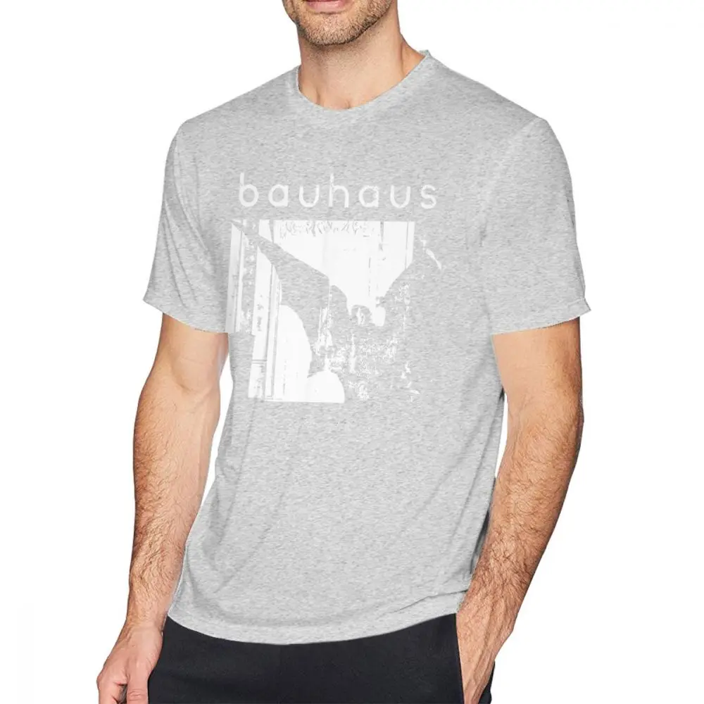 Культовая футболка Bauhaus, крылья летучей мыши, Bela Lugosi S Dead, Пляжная футболка с коротким рукавом, забавная Мужская футболка с принтом, большая хлопковая футболка - Цвет: Gray