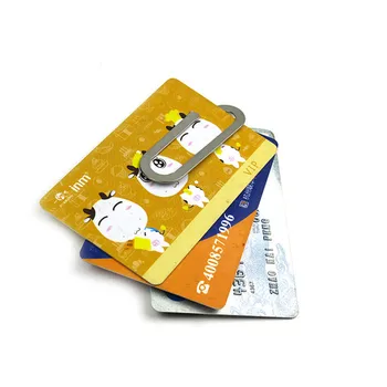 

Hot Sale Portable Stainless Steel Money Clips Multi Function Paper Clip Holder Credit Card Portfolio Money Holder Silver Clip