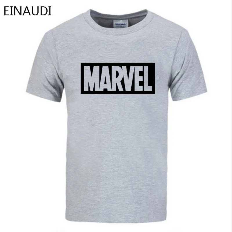 EINAUDI 2018 новые летние модные брендовая одежда футболка Для мужчин MARVEL принтом Футболка с коротким рукавом Для мужчин наивысшего качества