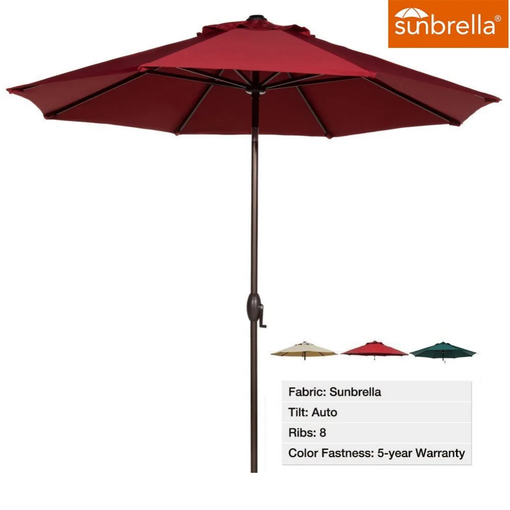 Abba Patio 9 Ft Fade Resistant Sunbrella Fabric Patio Umbrella with