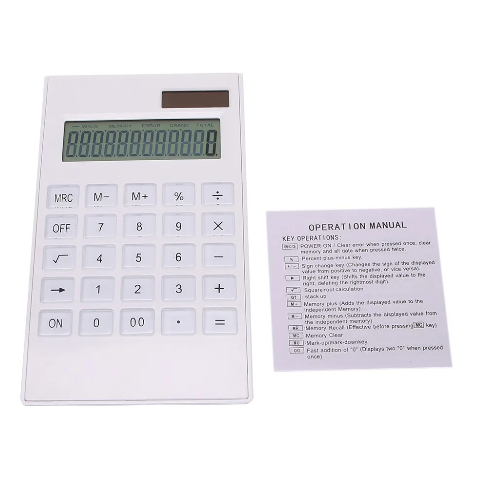 

Creative Slim Portable mini 12 digital Calculator Solar Energy Crystal Keyboard Dual Power Supply Reken Machine