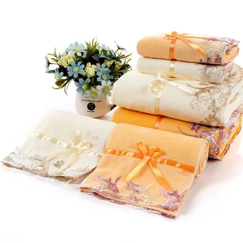 

Ultra-fine Fibre Patch Bath Towel Plain Color Gift Lace Breathable Skin Friendly Environmental Dye