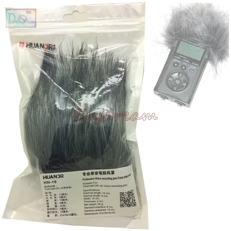 

Professional Outdoor Dusty MIC Furry Cover Windscreen Windshield Muff for TASCAM DR-40 DR40 Voice Deadcat Wind shield Microphone