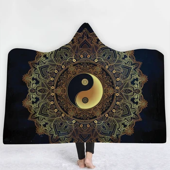 

Chinese style Blankets hats sofa Religious style Blankets keep warm comfortable soft Eight Diagrams black bottom Blankets