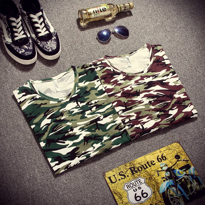 fitted t shirts for men designer New Arrival Fashion Bulb camouflage