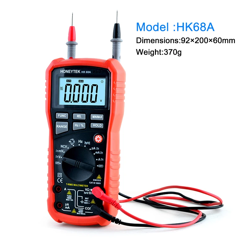 HK68A Multimeter Meter Current ACDC Voltage Resistance Capacitance Frequency Temperature Tester Detection (20)