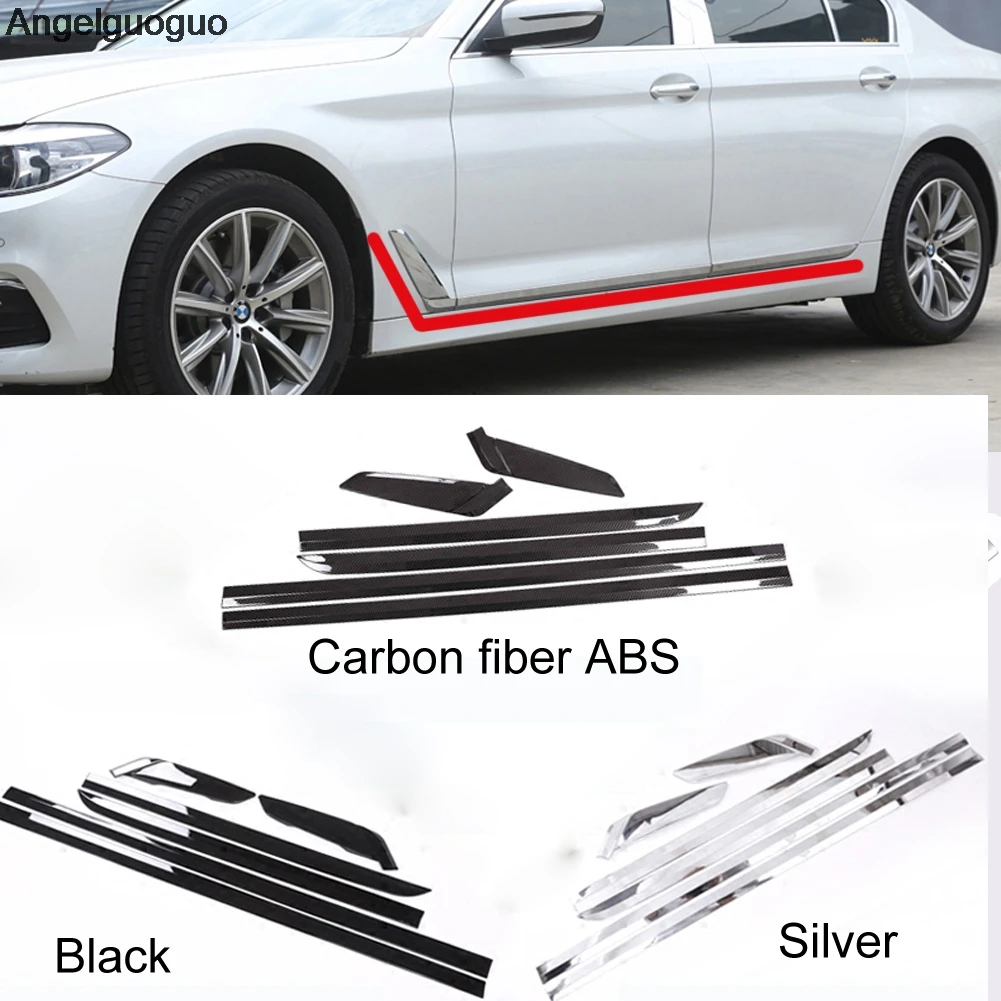 Car ABS Black Side Fender Cover Trim fit For BMW 5 Series 528li 530li 540li 2018