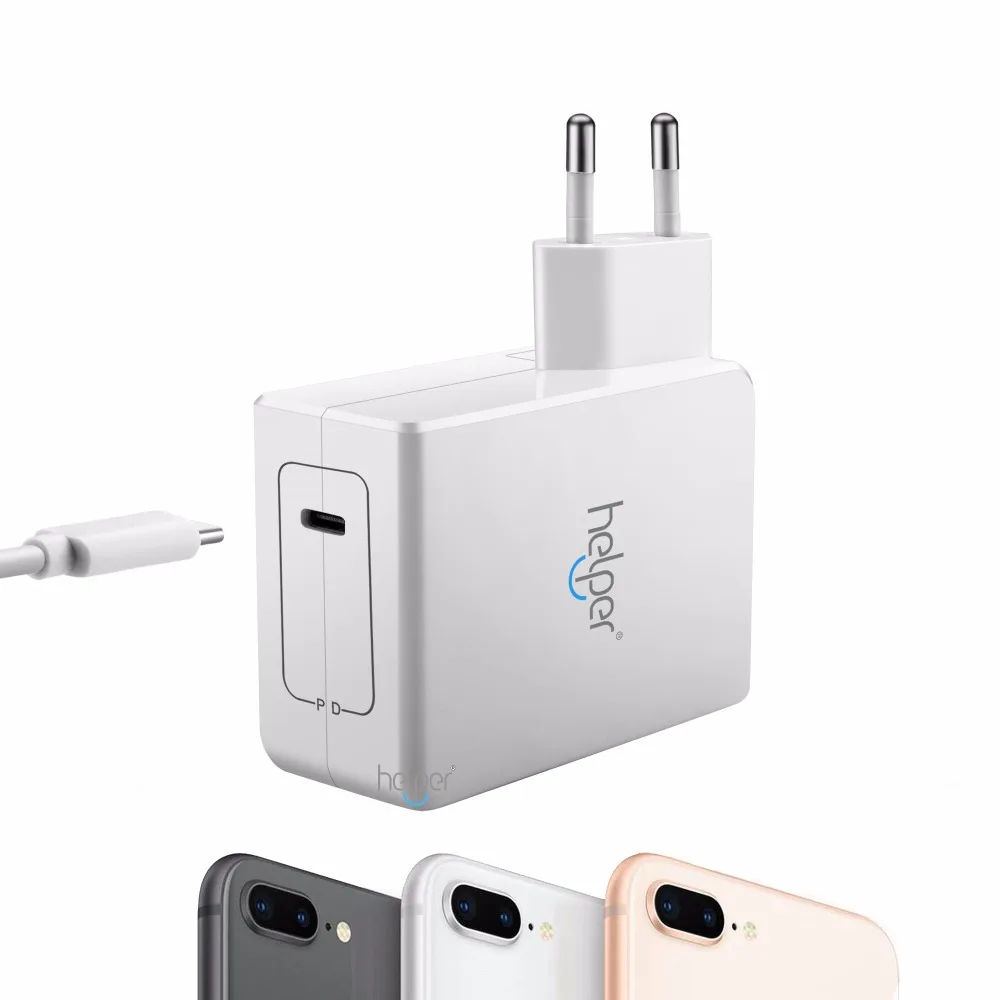 

USB Type C PD Wall Charger Fast Charging Power Adapter for Macbook pro touchbar IPhone 8 iphone X