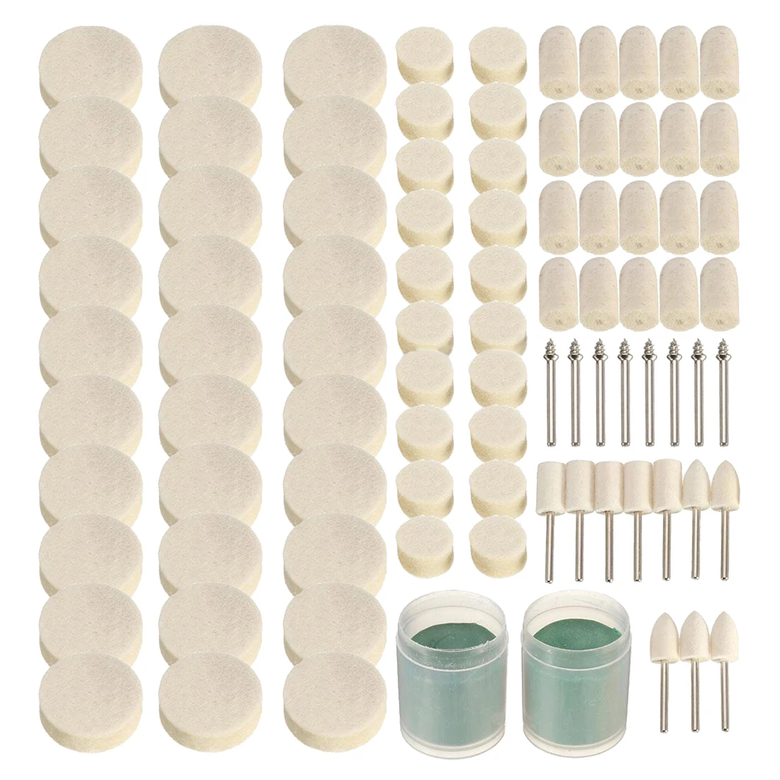 

90Pcs Soft Felt Polishing Buffing Clean Wheel Kit For Rotary tools