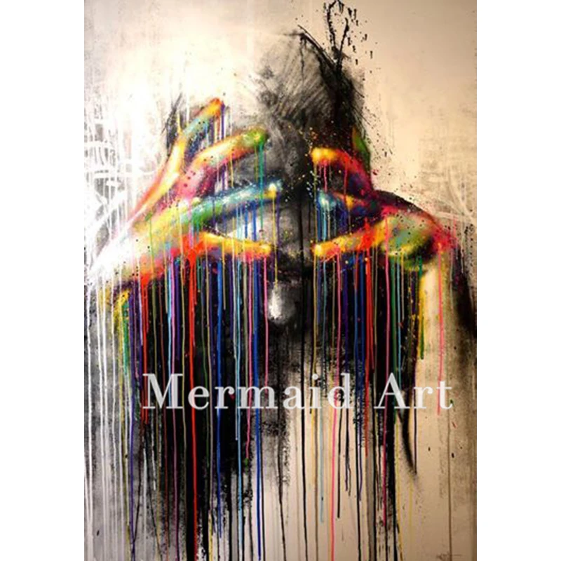 

Hand Painted Wall Art for Large Walls fashion wall art canvas art face female Abstract figures oil paintings on canvas