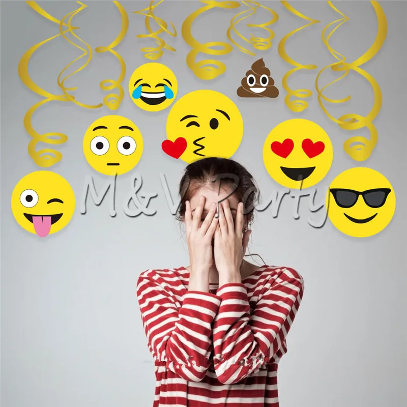 30 шт./компл. Emoji висит вихрем смайлик посылка рождения украшение новогодних