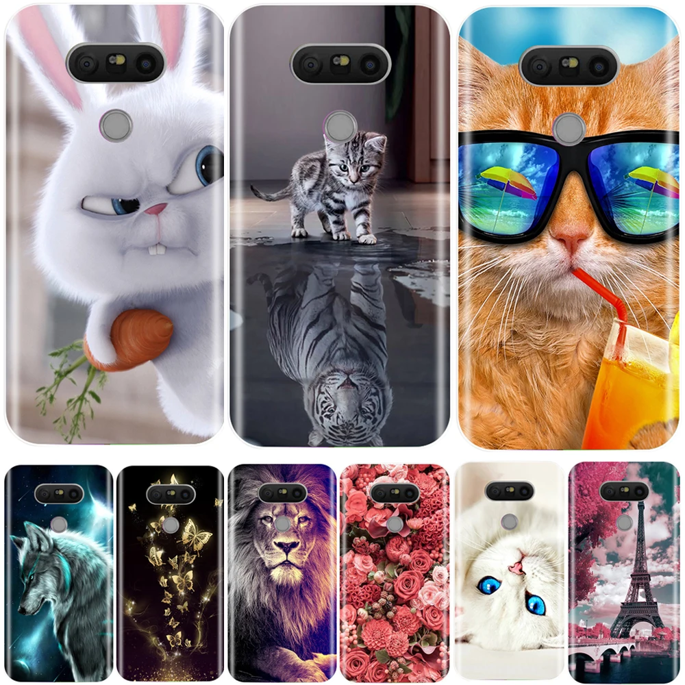 Phone Case For LG G5 Silicone TPU Soft 3D Patterned Back Cover H820 H845 H850 H858 H860 Fundas Coque | Мобильные телефоны и