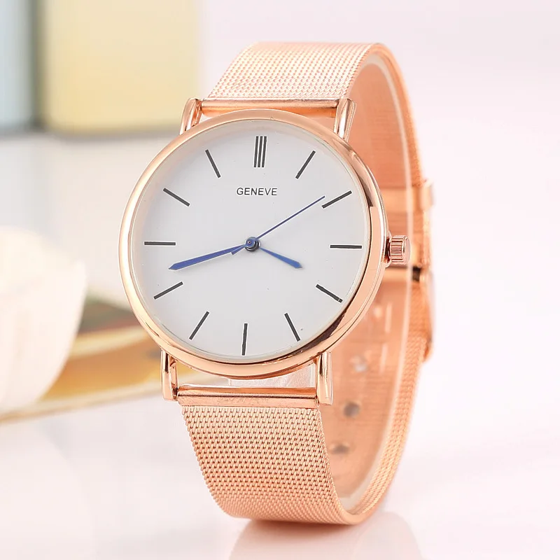 

Luxury Ladies WristWatches Rose Gold Women Bracelet Watch Brand Fashion Simple Dial Steel Mesh Female Dress Watch Montre Femme