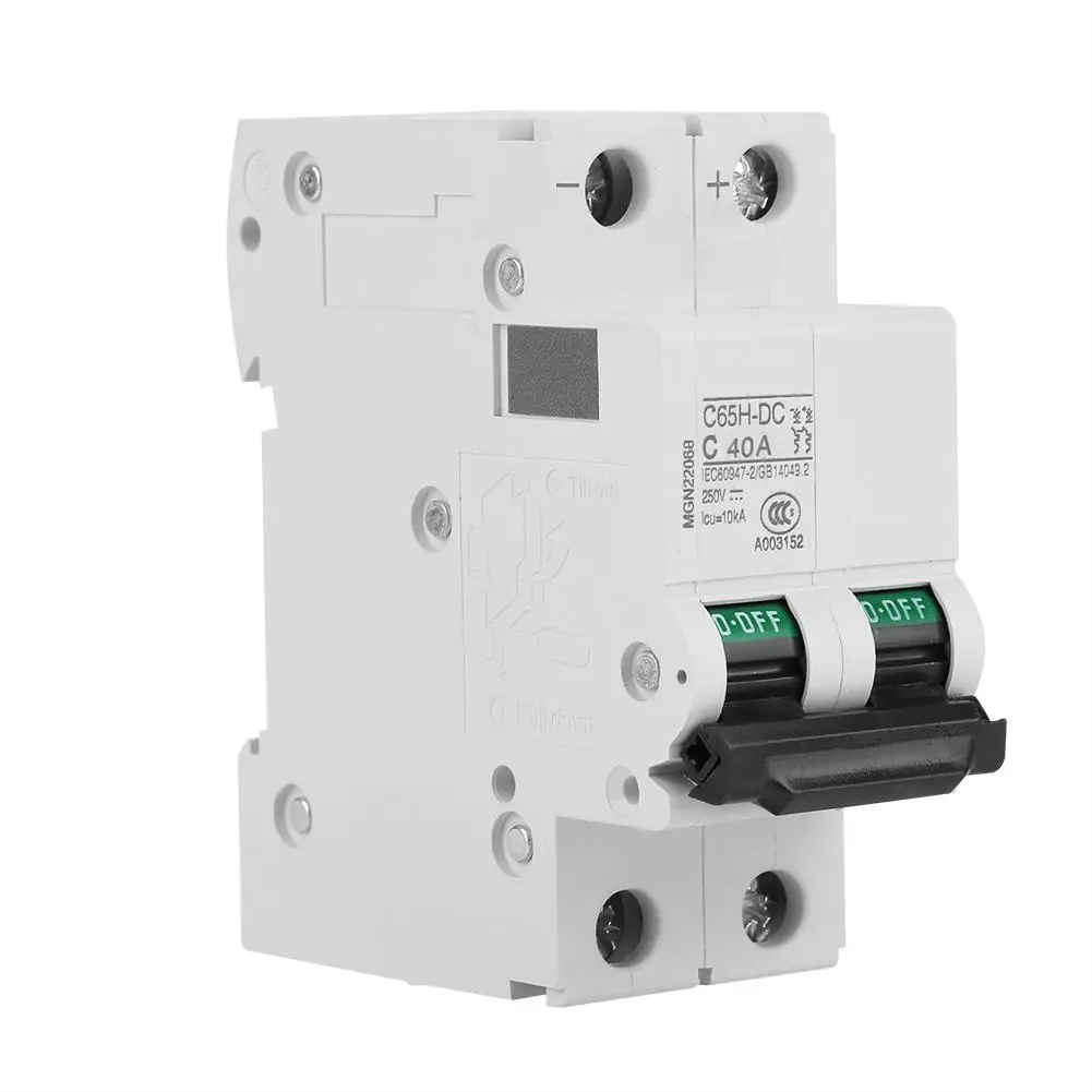 2 P 250 V DC Миниатюрный Выключатель 25A 40A низкий выключатель цепи напряжения для солнечных панелей сетки системы инструмент