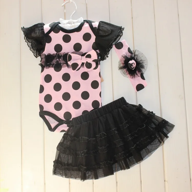Летняя одежда для маленьких девочек комплекты одежды из 3 предметов для новорожденных комплект одежды для маленьких детей боди для девочек(комбинезон+ юбка+ повязка на голову - Цвет: H