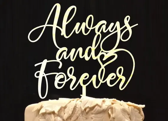 Всегда и навсегда свадебный торт Топпер Уникальный Свадебный Деревянный Торт Топпер любовь сердце Свадебные топперы для тортов
