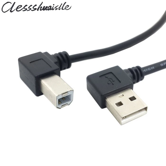 

Left Angled USB 2.0 A Male to Left Angled B Male 90 degree Printer Scanner Cable 20cm