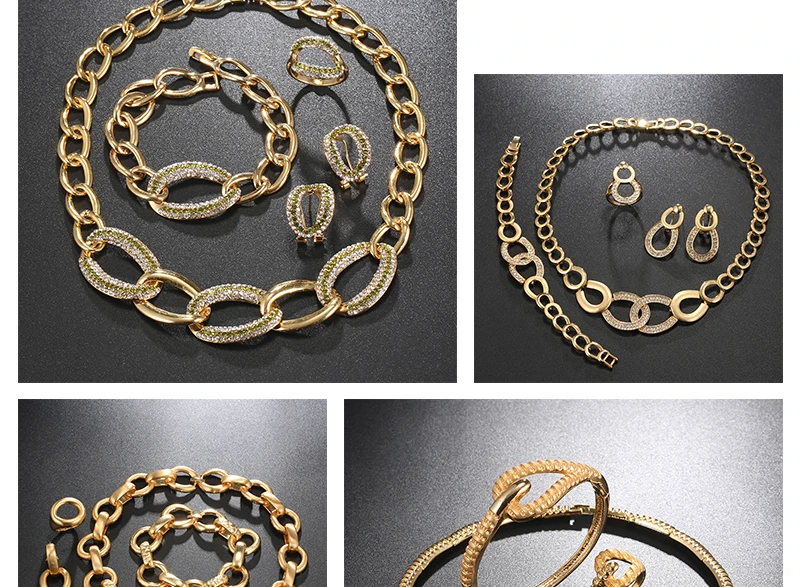 OUMEILY Fashion Jewelry Sets African Beads Jewelry Set Women Bridal Ethiopian Eritrean Gold Color Wedding Statement Jewelry Set (3)
