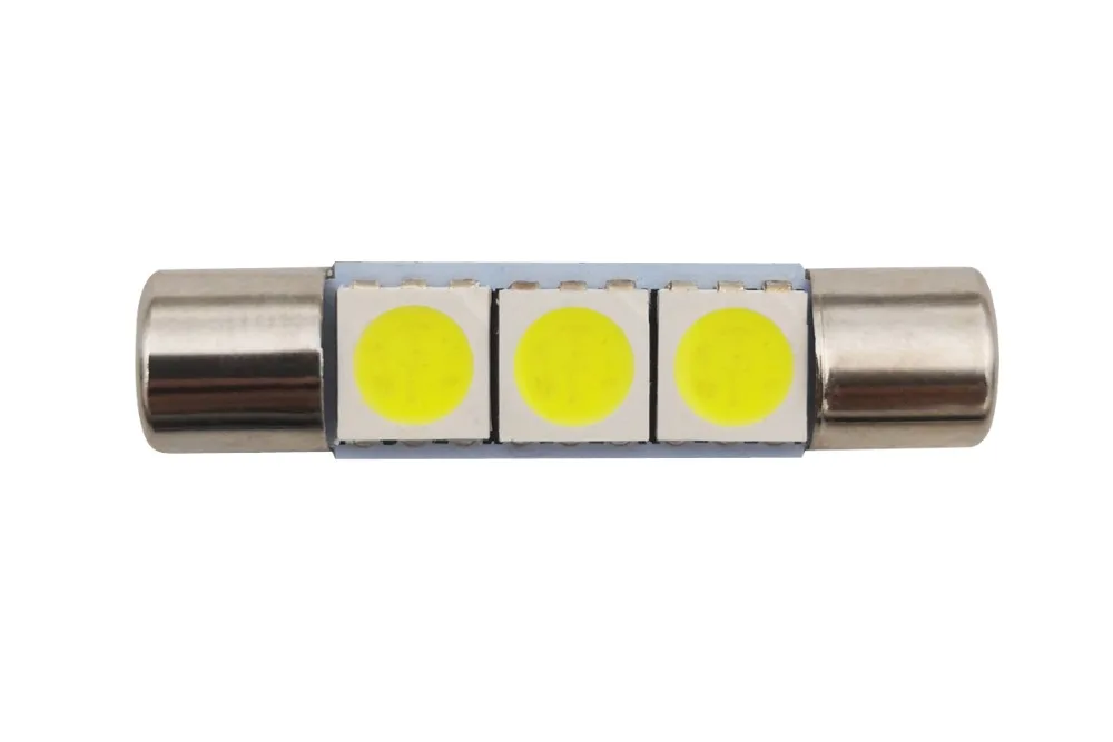 6 pcs of 28MM T6 Socket 3 SMD Fuse Festoon5050 Chip C5W Car Led Sun Visor Mirror Light Bulb Source DC 12V Auto Interior Dome La 6 pcs of 28MM T6 Socket 3 SMD Fuse Festoon5050 Chip C5W Car Led Sun Visor Mirror Light Bulb Source DC 12V Auto Interior Dome La