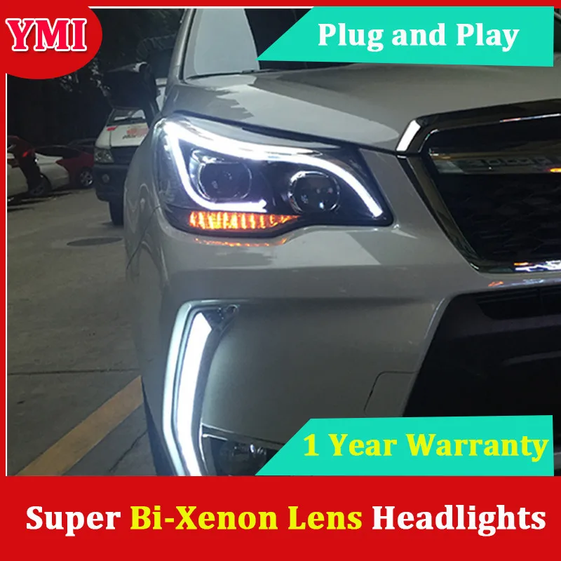 YMI .Pro Car Styling for New Forester LED Headlight 2014 DRL Lens Double Beam HID KIT Xenon bi xenon lens | Автомобили и