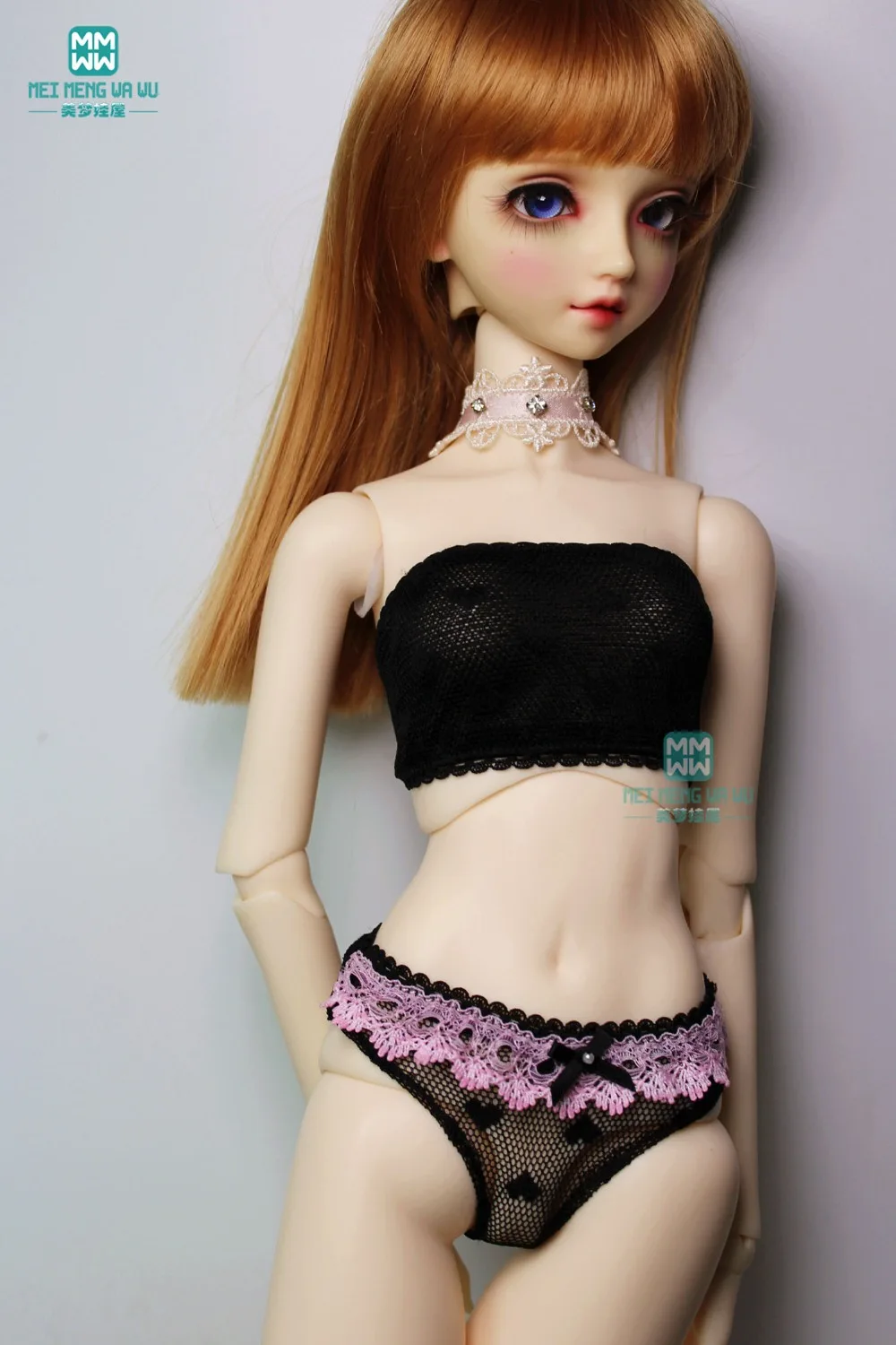 BJD куклы аксессуары подходят 1/3 1/4 1/6 BJD YOSD MYOU MSD SD13 SD14 Кружева треугольник нижнее белье ТРУБА Топ Белый Черный