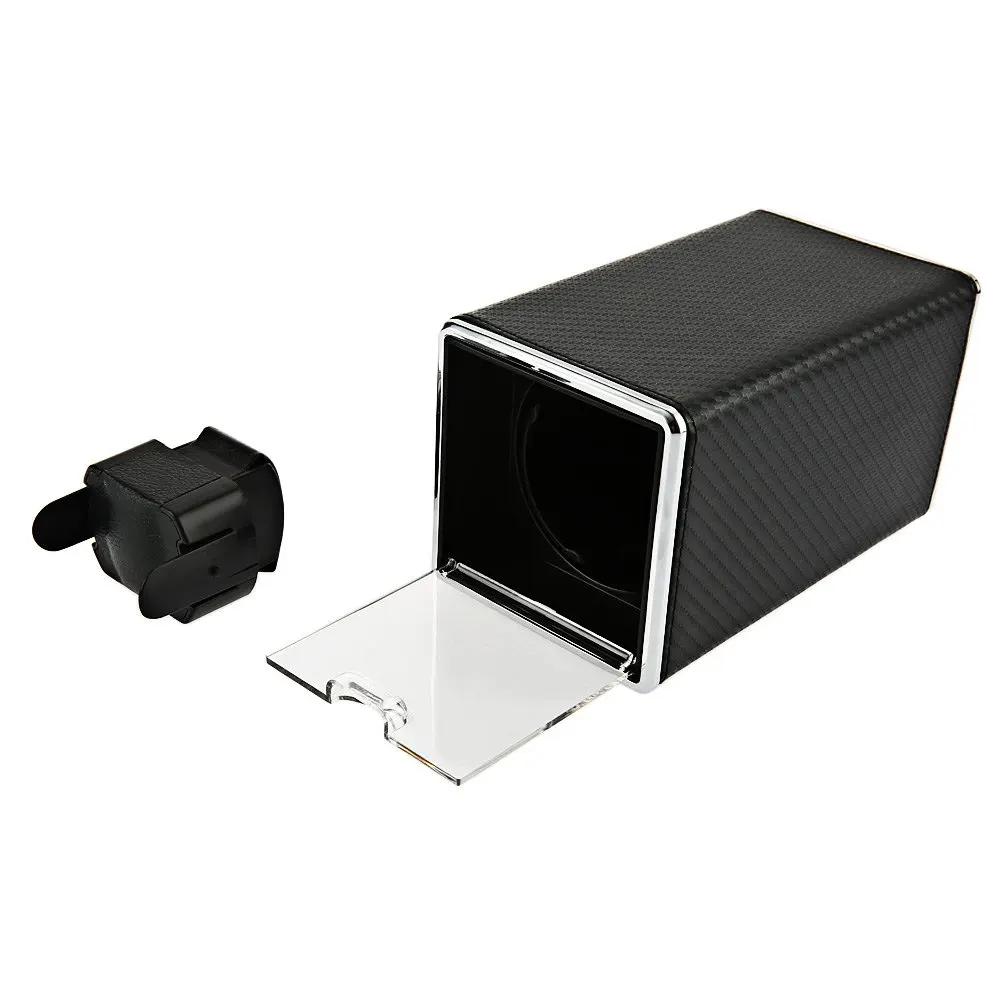 

New Arrival Automatic Single Watch Winder Rectangle Mute Box For Watches Gifts Transparent Cover Watch Winders US Plug Case Box