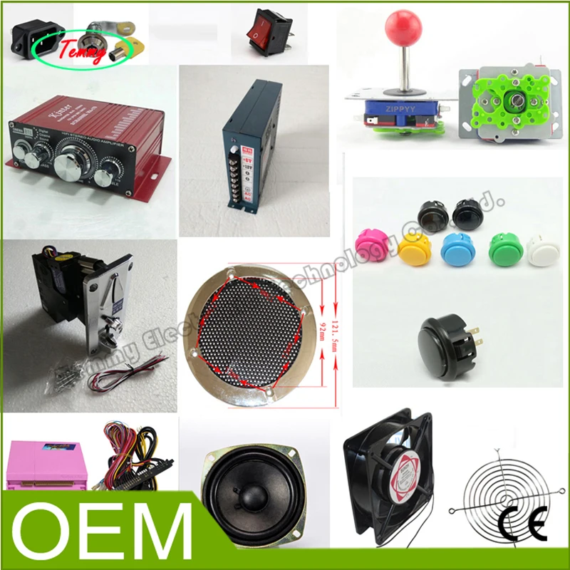 

Arcade Parts Bundles Kit with Pandora's Box 4S 680 in 1 game PCB board,joystick, push button switch,coin acceptor,power supply