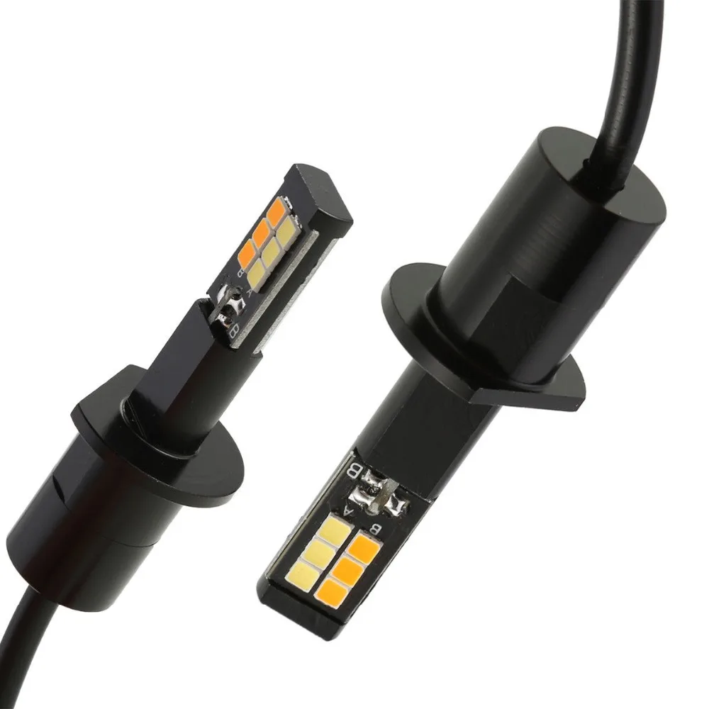 1 пара двухцветные 1300LM 160W H3 H8 H11 светодиодные противотуманные лампочки белый +