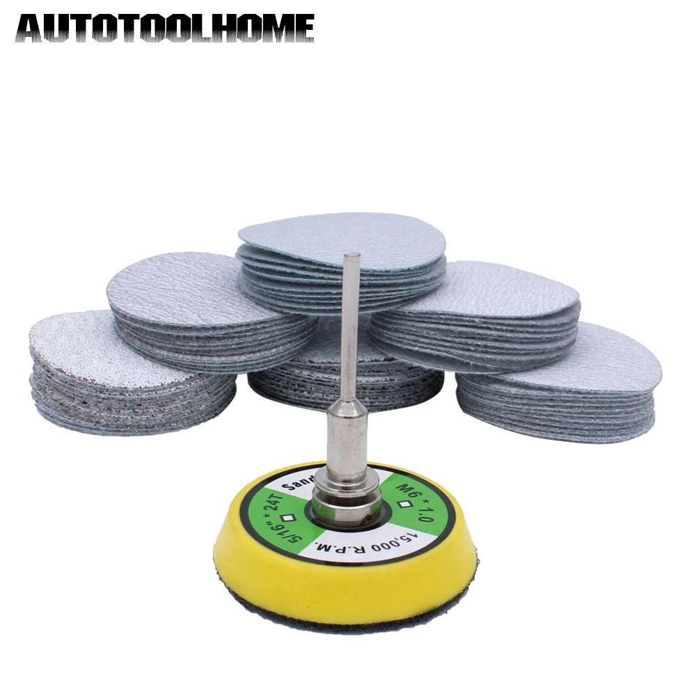 

Abrasive Tools 61pc/set 80-600 Mixed Grit 2 Inch Sander Disc Sanding Disk Sand Paper with 50mm Backer Plate for Dremel 4000