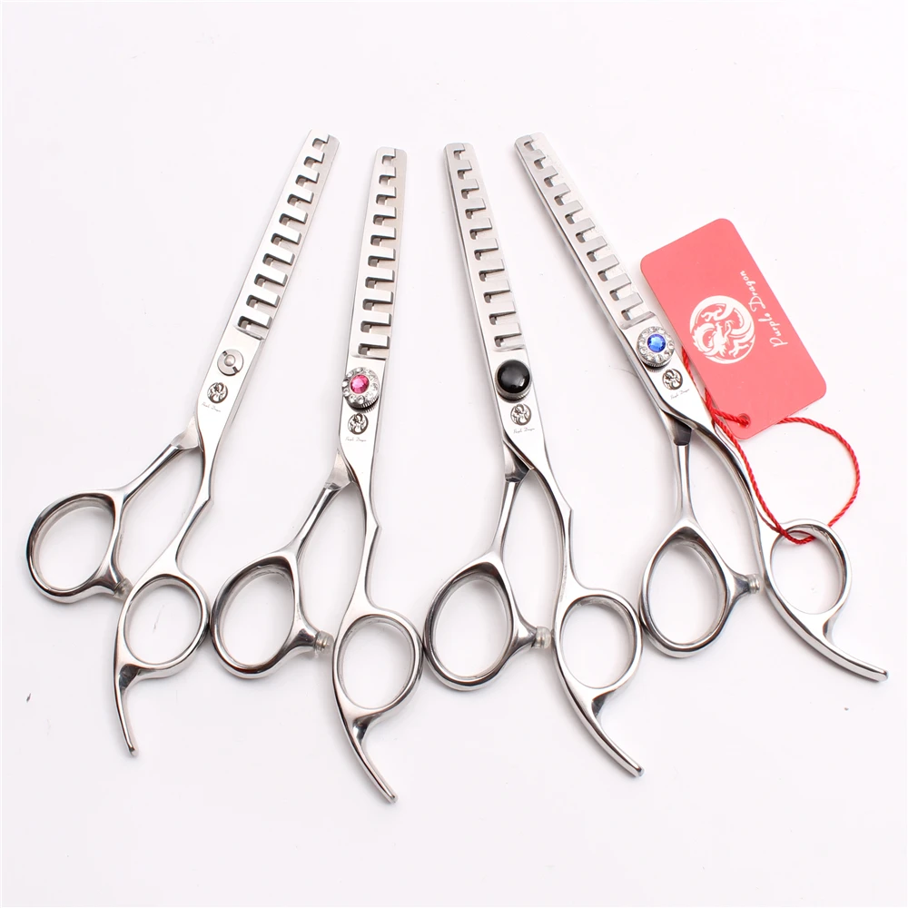 

6'' 17cm Purple Dragon 440C Thinning Scissors Hairdresser's Scissors 10 Teeth 45% Thinning Rate Professional Hair Scissors Z2005