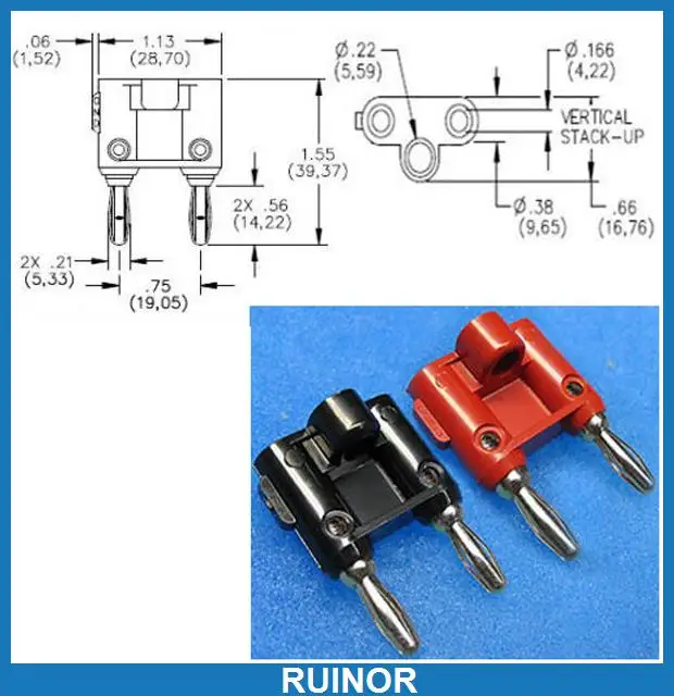 

4pcs x 4mm Double Banana Plug to Binding Post Socket Jack Speaker Cables Test Probes