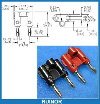 

4pcs x 4mm Double Banana Plug to Binding Post Socket Jack Speaker Cables Test Probes