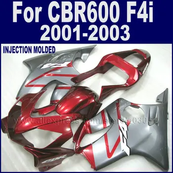 

Customize Injection Mold Motorcycle Fairing Kit For Honda CBR 600 F4i 2001 2002 2003 CBR 600 F4i 01 02 03 Silver Red Body Fairin