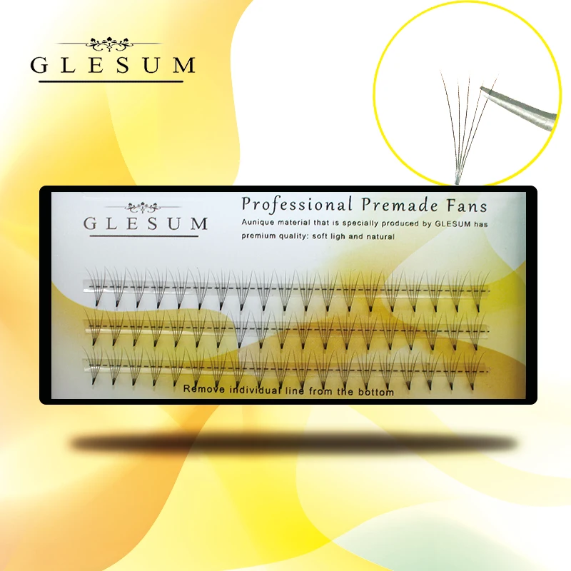 Glesum 5 набор лотков 3D/4D/5D русский объемное наращивание ресниц набор коротких стволовых предварительно сделанные вентиляторы C Curl норковый удлинитель ресниц - Цвет: 5D